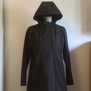 Roomy Thyme Maternity 2 in 1 Coat w/Removable Front Zip Panel Small Brown/Black